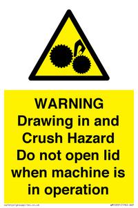 WM10991: Warning Drawing in and Crush Hazard