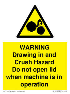 WM10991: Warning Drawing in and Crush Hazard