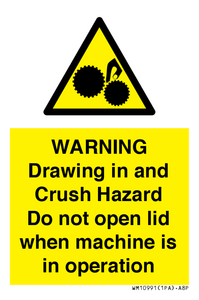 WM10991: Warning Drawing in and Crush Hazard