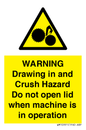 WM10991: Warning Drawing in and Crush Hazard