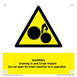 WM10991: Warning Drawing in and Crush Hazard