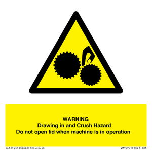WM10991: Warning Drawing in and Crush Hazard