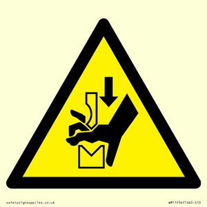 WM11934: W030 Warning: Hand crushing between press brake tool