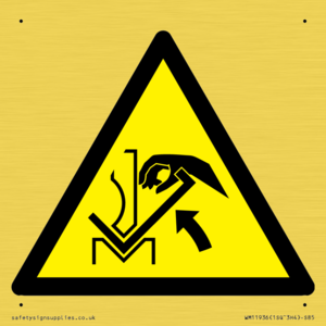 WM11936: W031 Warning: Hand crushing between press brake and material