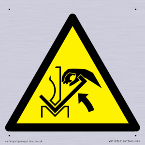 WM11936: W031 Warning: Hand crushing between press brake and material