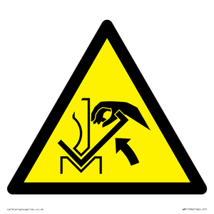 WM11936: W031 Warning: Hand crushing between press brake and material