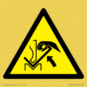 WM11936: W031 Warning: Hand crushing between press brake and material