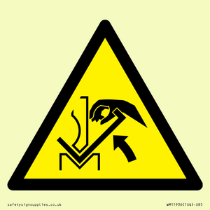 WM11936: W031 Warning: Hand crushing between press brake and material