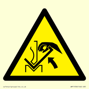 WM11936: W031 Warning: Hand crushing between press brake and material
