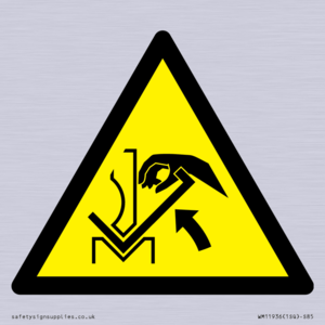 WM11936: W031 Warning: Hand crushing between press brake and material
