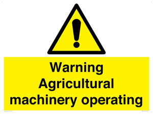 WM12039: Warning Agricultural machinery operating