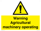 WM12039: Warning Agricultural machinery operating