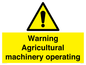 WM12039: Warning Agricultural machinery operating