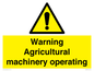 WM12039: Warning Agricultural machinery operating