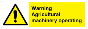 WM12039: Warning Agricultural machinery operating