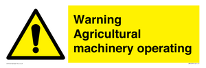 WM12039: Warning Agricultural machinery operating