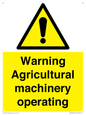 WM12039: Warning Agricultural machinery operating