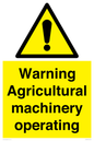 WM12039: Warning Agricultural machinery operating