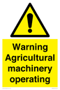 WM12039: Warning Agricultural machinery operating