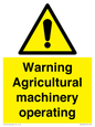 WM12039: Warning Agricultural machinery operating