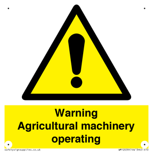 WM12039: Warning Agricultural machinery operating