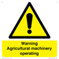WM12039: Warning Agricultural machinery operating