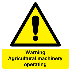 WM12039: Warning Agricultural machinery operating