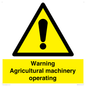 WM12039: Warning Agricultural machinery operating