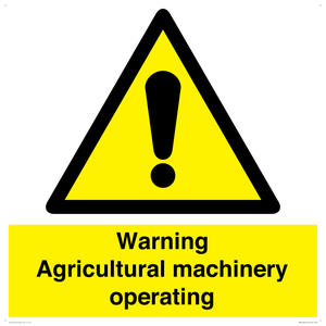 WM12039: Warning Agricultural machinery operating