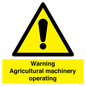 WM12039: Warning Agricultural machinery operating