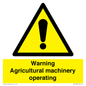 WM12039: Warning Agricultural machinery operating
