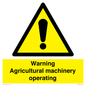 WM12039: Warning Agricultural machinery operating