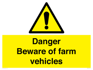 WM12045: Danger Beware of farm vehicles