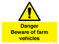 WM12045: Danger Beware of farm vehicles