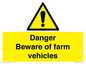 WM12045: Danger Beware of farm vehicles