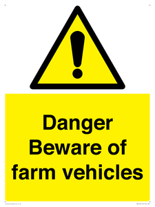 WM12045: Danger Beware of farm vehicles