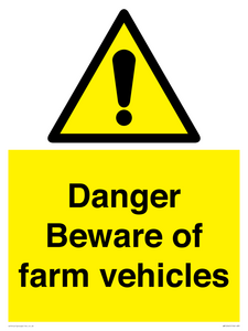 WM12045: Danger Beware of farm vehicles
