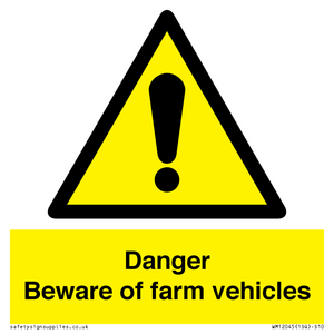 WM12045: Danger Beware of farm vehicles
