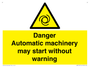 WM13107: danger automatic machinery may start without warning