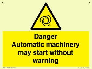 WM13107: danger automatic machinery may start without warning