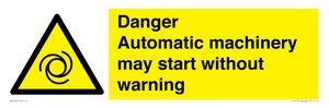 WM13107: danger automatic machinery may start without warning