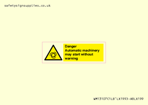 WM13107: danger automatic machinery may start without warning