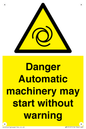 WM13107: danger automatic machinery may start without warning