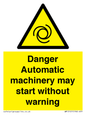 WM13107: danger automatic machinery may start without warning