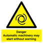 WM13107: danger automatic machinery may start without warning