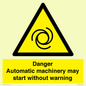 WM13107: danger automatic machinery may start without warning