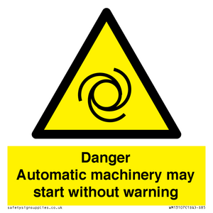 WM13107: danger automatic machinery may start without warning
