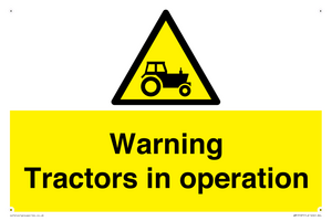 WM13187: Warning Tractors in operation
