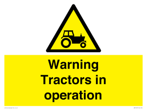 WM13187: Warning Tractors in operation