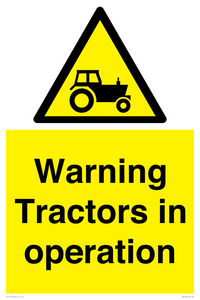WM13187: Warning Tractors in operation
